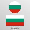 Bulgaria flag set. Bulgarian national symbol. Vector illustration.